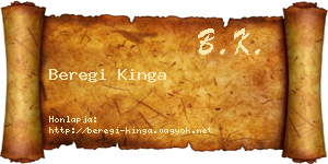 Beregi Kinga névjegykártya